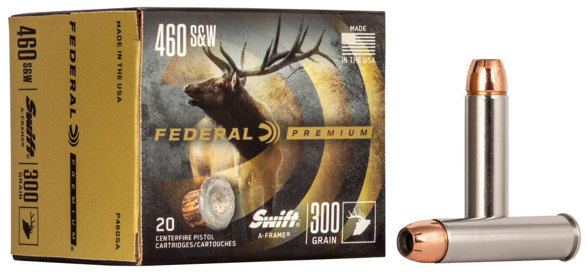 Federal Premium 460 S&W Mag 300gr Swift A-Frame 20rd - Box or Case