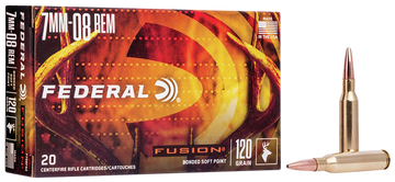 Federal Fusion 7mm-08 Rem 120gr Bonded Soft Point 20rd - Box or Case