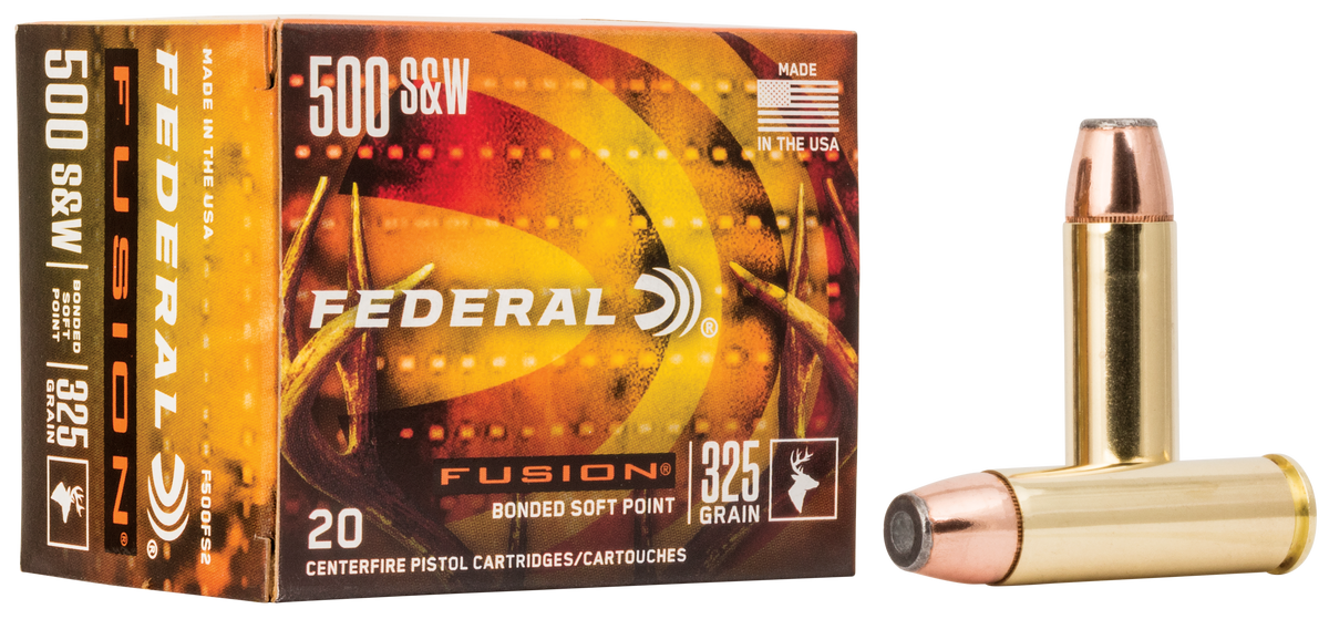 Federal Fusion 500 S&W Magnum 325gr Fusion Soft Point 20rd - Box or Case
