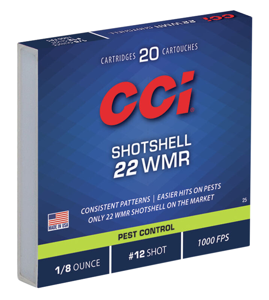 CCI 0025 Pest Control 22 WMR 52gr #12 Shot 20 Bx/100 Cs - Box or Case