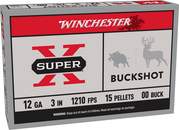 Winchester Super X 12 Gauge 3" 15 Pellets 00 Buck Shot 5 Rd - Box or Case