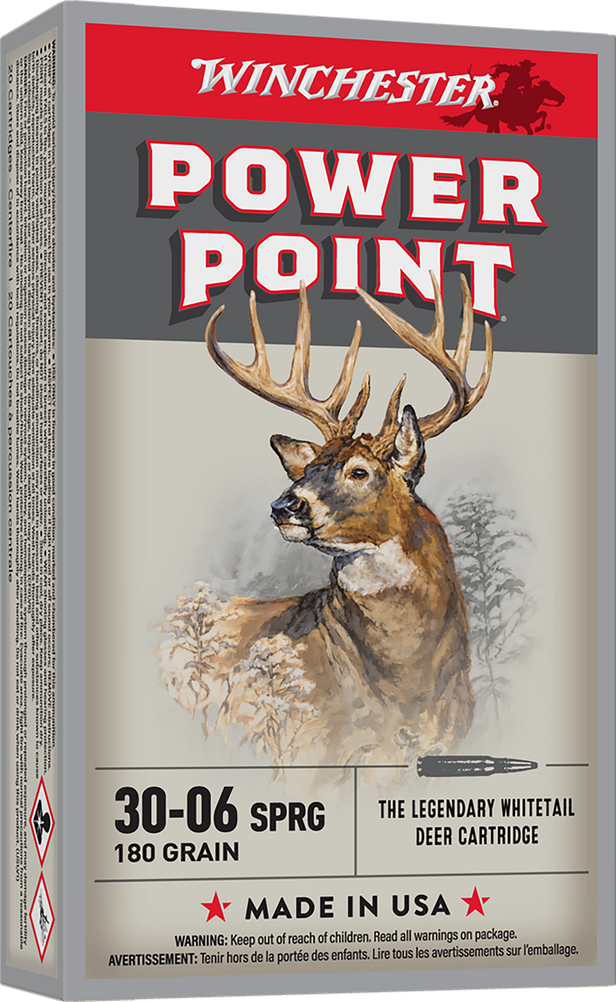 Winchester Ammo Power-Point 30-06 Springfield 180gr Soft Point 20 Rd - Box or Case