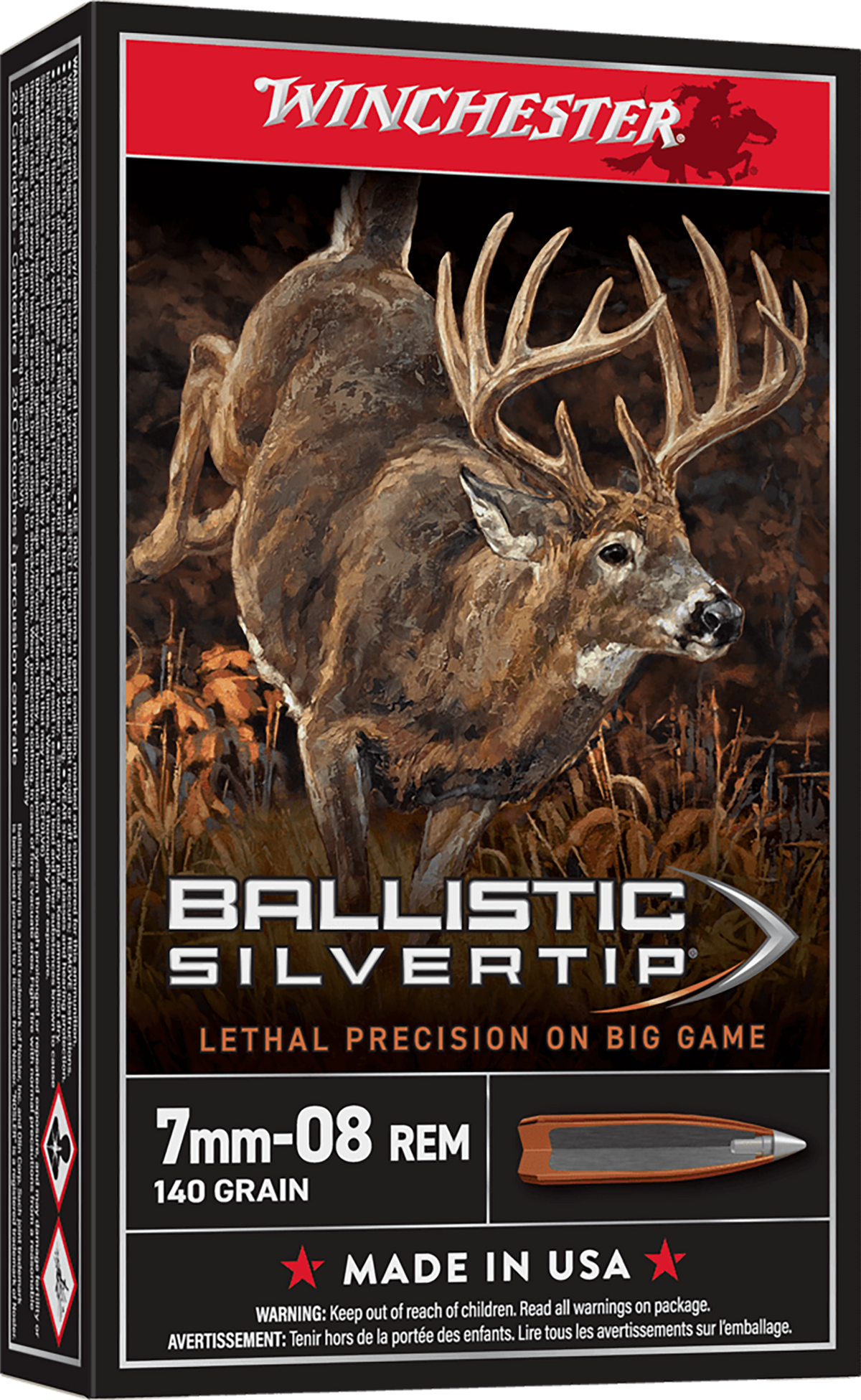 Winchester Ammo Ballistic Silvertip 7mm-08 Rem 140gr 20 Rd - Box or Case