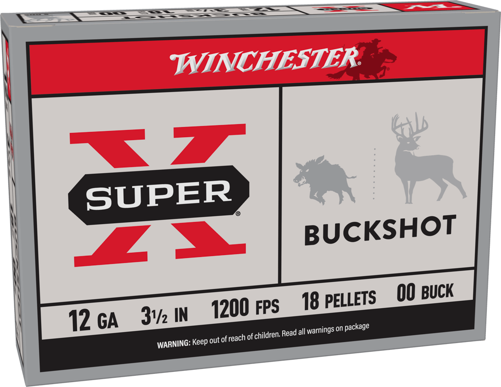 Winchester Ammo Super X 12 Gauge 3.5" 00 Buck 18 Pellets 5 Rd - Box or Case