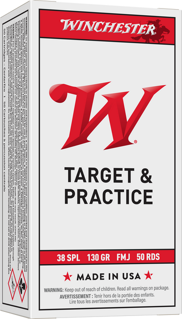 Winchester USA 38 Special 130 gr FMJ 50 Rd - Box or Case