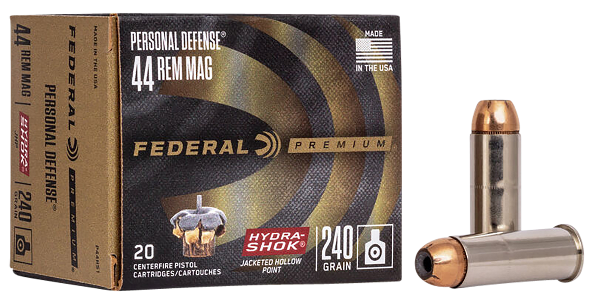 Federal Premium Personal Defense 44 Rem Mag 240gr Hydra-Shok JHP 20rd - Box or Case