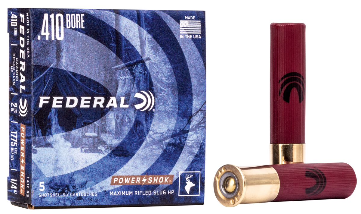 Federal Power-Shok 410 Gauge 2.5" 1/4 oz Rifled Slug 5 Rd - Box or Case