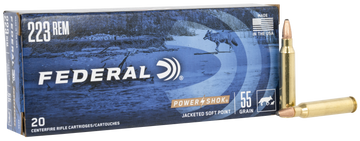 Federal Power-Shok 223 Rem 55gr JSP 20rd - Box or Case