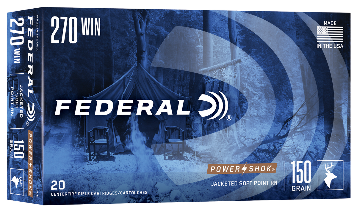 Federal Power-Shok 270 Win 150gr Jacketed Soft Point 20rd - Box or Case