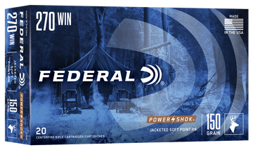 Federal Power-Shok 270 Win 150gr Jacketed Soft Point 20rd - Box or Case
