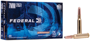 Federal Power-Shok 7mm Mauser 175gr Jacketed Soft Point 20rd - Box or Case