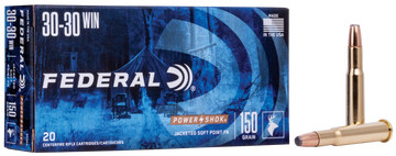 Federal Power-Shok 30-30 Win 150gr Jacketed Soft Point 20rd - Box or Case