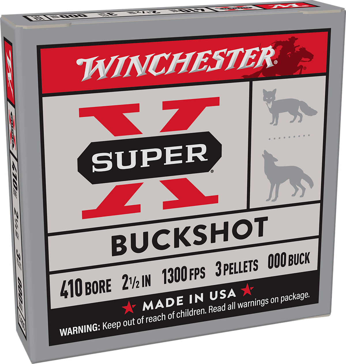 Winchester Super-X 410 Bore 2.5" 3-Pellet 000 Buckshot 5 Rd - Box or Case