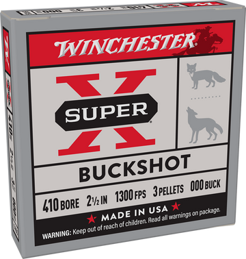Winchester Super-X 410 Bore 2.5" 3-Pellet 000 Buckshot 5 Rd - Box or Case