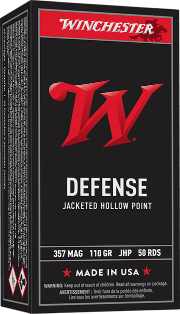 Winchester USA 357 Mag 110gr JHP 50 Rd - Box or Case