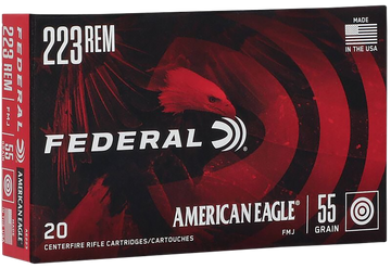 Federal American Eagle 223 Rem 55gr Full Metal Jacket Boat Tail 20 Rd - Box or Case