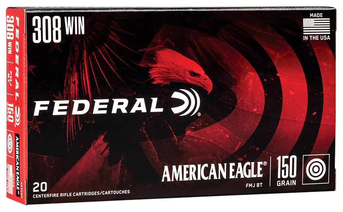 Federal American Eagle 308 Win 150gr FMJBT 20rd - Box or Case