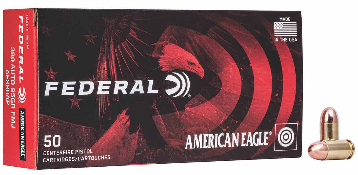 Federal American Eagle 380 Auto 95gr FMJ 1000rd Case