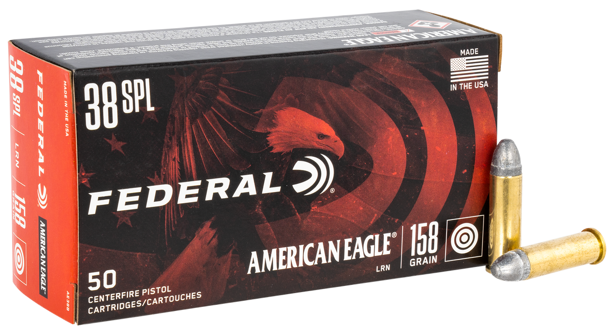 Federal American Eagle 38 Special 158gr Lead Round Nose 50rd - Box or Case