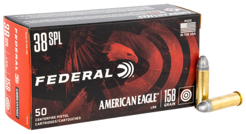 Federal American Eagle 38 Special 158gr Lead Round Nose 50rd - Box or Case