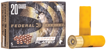 Federal Premium Magnum 20 Gauge 2.75" 1-1/8 oz 20 Pellets #3 Buck 5 Rd - Box or Case
