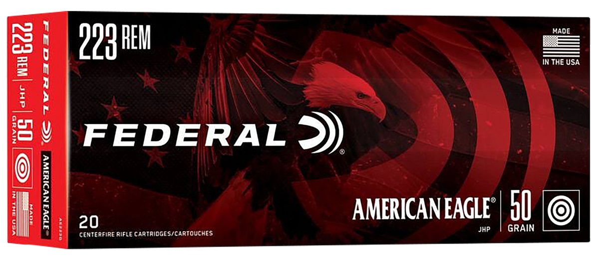 Federal American Eagle Varmint & Predator 223 Rem 50gr Jacketed Hollow Point - Box or Case