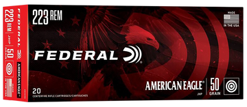 Federal American Eagle Varmint & Predator 223 Rem 50gr Jacketed Hollow Point - Box or Case