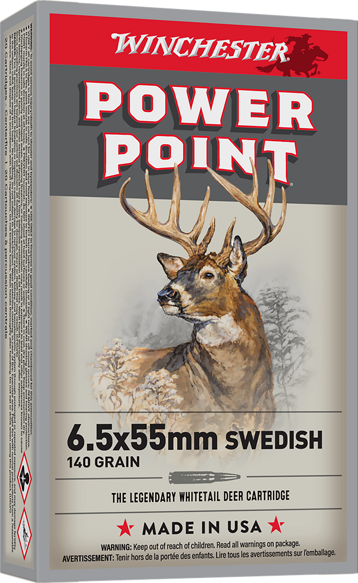 Winchester Ammo Power-Point 6.5x55 Swedish 140gr 20 Rd - Box or Case