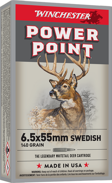 Winchester Ammo Power-Point 6.5x55 Swedish 140gr 20 Rd - Box or Case