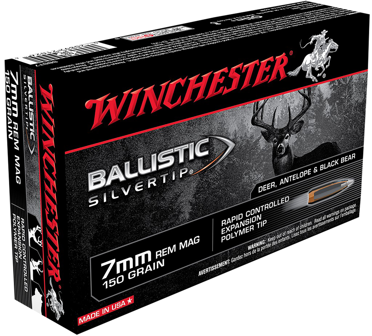 Winchester Ammo Ballistic Silvertip 7mm Rem Mag 150gr 20 Rd Polymer Tip - Box or Case