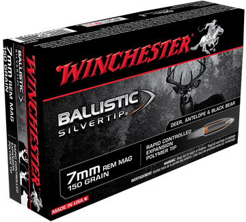 Winchester Ammo Ballistic Silvertip 7mm Rem Mag 150gr 20 Rd Polymer Tip - Box or Case