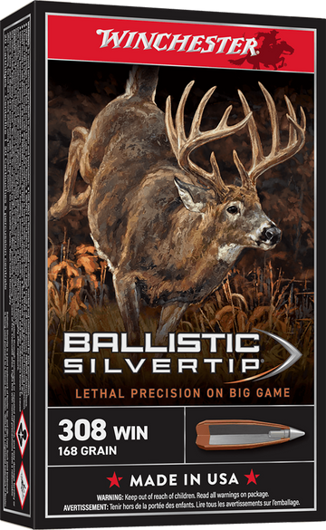 Winchester Ammo Ballistic Silvertip 308 Win 168gr Rapid Controlled Expansion Polymer Tip 20 Rd - Box or Case