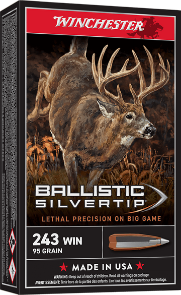 Winchester Ammo Ballistic Silvertip 243 Win 55 gr Fragmenting Polymer Tip 20 Rd - Box or Case