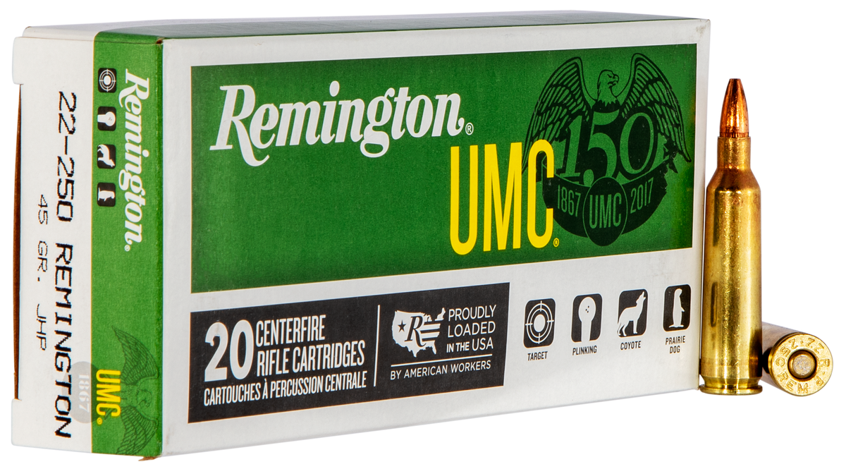 Remington Ammunition UMC 22-250 Rem 45gr Jacketed Hollow Point - Box or Case