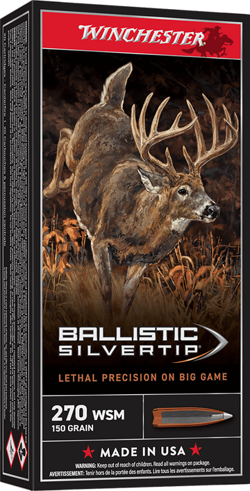 Winchester Ammo Ballistic Silvertip 270 WSM 150gr Polymer Tip 20 Rd - Box or Case