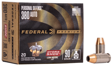 Federal Premium Personal Defense Low Recoil 380 ACP 90gr Hydra-Shok JHP 20rd - Box or Case