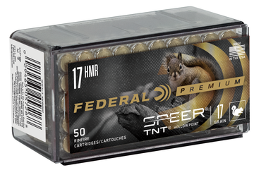 Federal Premium Varmint & Predator 17 HMR 17gr Speer TNT JHP - Box or Case