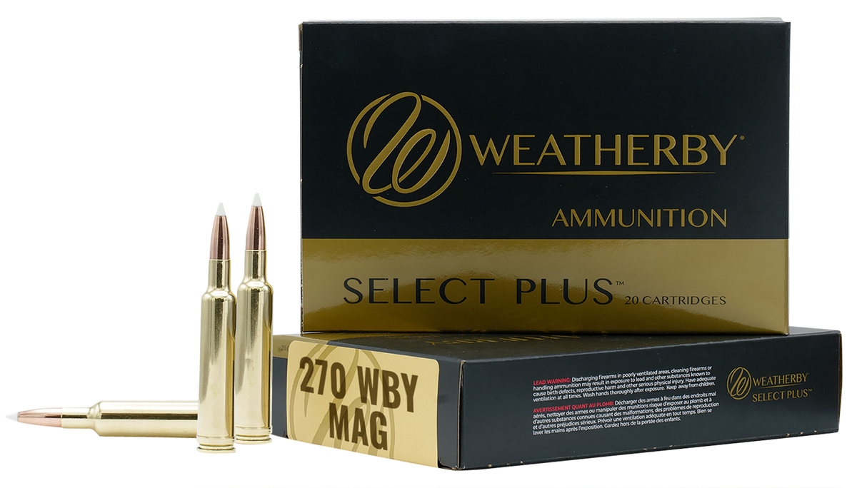 Weatherby Select Plus 270 Wthby Mag 150gr Nosler Spitzer Partition 20rd - Box or Case