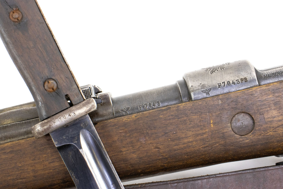 German Kar98k M937B 8mm WWII (Portuguese Contract) Mauser - Matching Bayonet and Serial Number F7043PB