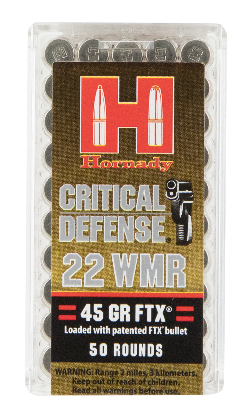 Hornady Critical Defense 22 WMR 45 gr FTX - Box or Case