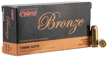 PMC 10A Bronze 10mm Auto 200gr FMJ Truncated Cone 50 Rd - Box or Case