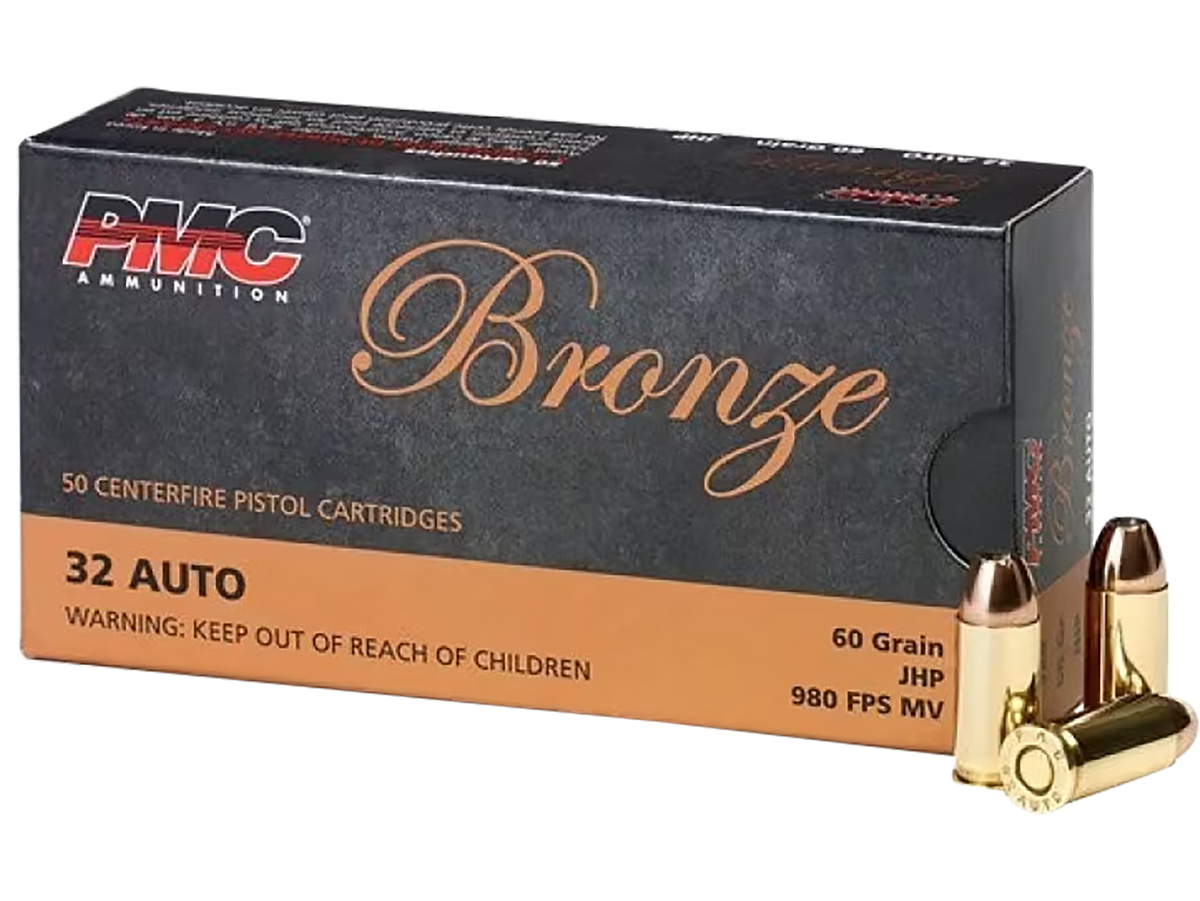 PMC 32B Bronze 32 ACP 60gr Jacketed Hollow Point (JHP) 50 Bx/20 Cs - Box or Case