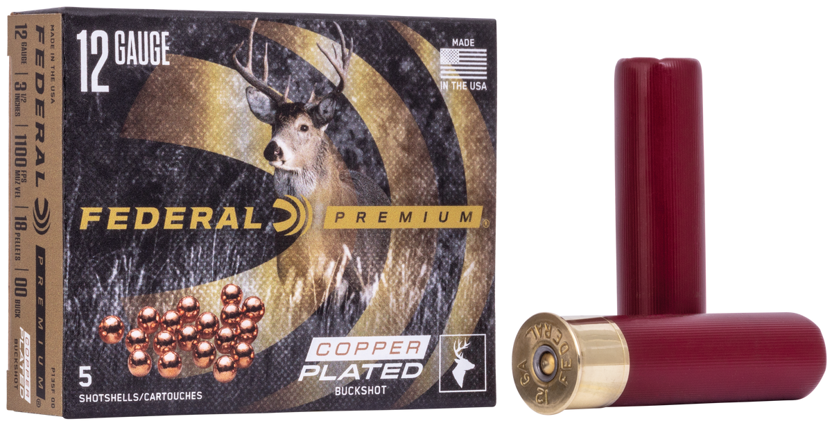 Federal Premium Vital-Shok 12 Gauge 3.5" 18 Pellets 00 Buck 5 Rd - Box or Case