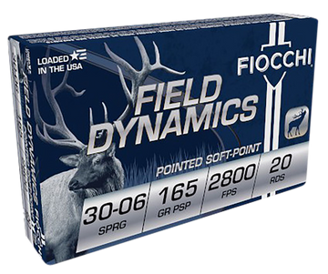 Fiocchi 3006C Field Dynamics 30-06 Springfield 165gr Pointed Soft Point 20 Bx/10 Cs - Box or Case