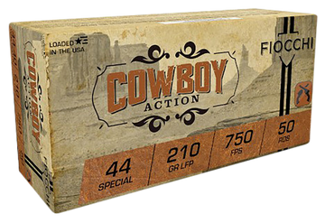 Fiocchi Cowboy Action 44 S&W Special 210gr Lead Flat Point 50/Box - Box or Case