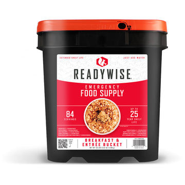 ReadyWise Meals Ready to Eat Freeze Dried Entrees 84 Servings Per Bucket
