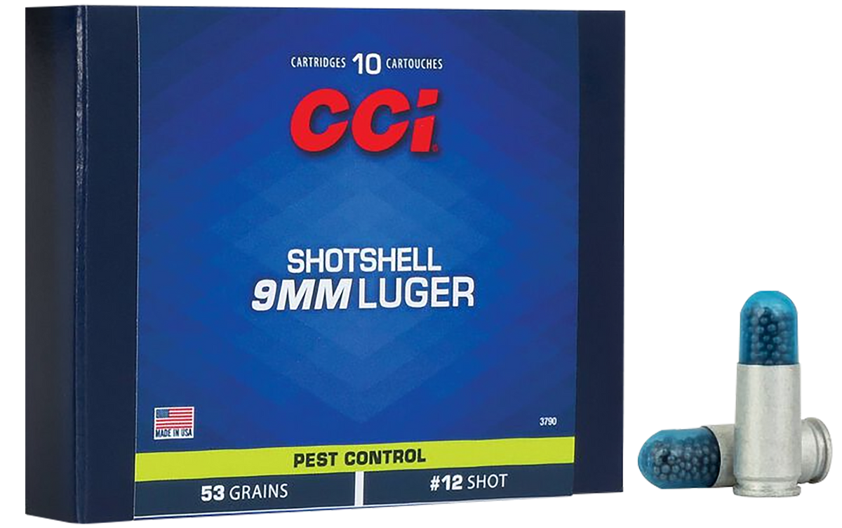 CCI 3790 Pest Control Shotshell 9mm Luger 53gr #12 Shot - Box or Case