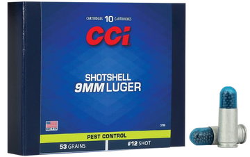 CCI 3790 Pest Control Shotshell 9mm Luger 53gr #12 Shot - Box or Case