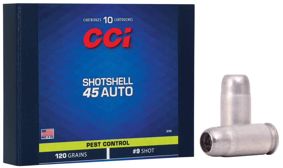 CCI 3745 Pest Control Shotshell 45 ACP 120gr #9 Shot 10 Bx/20 Cs - Box or Case