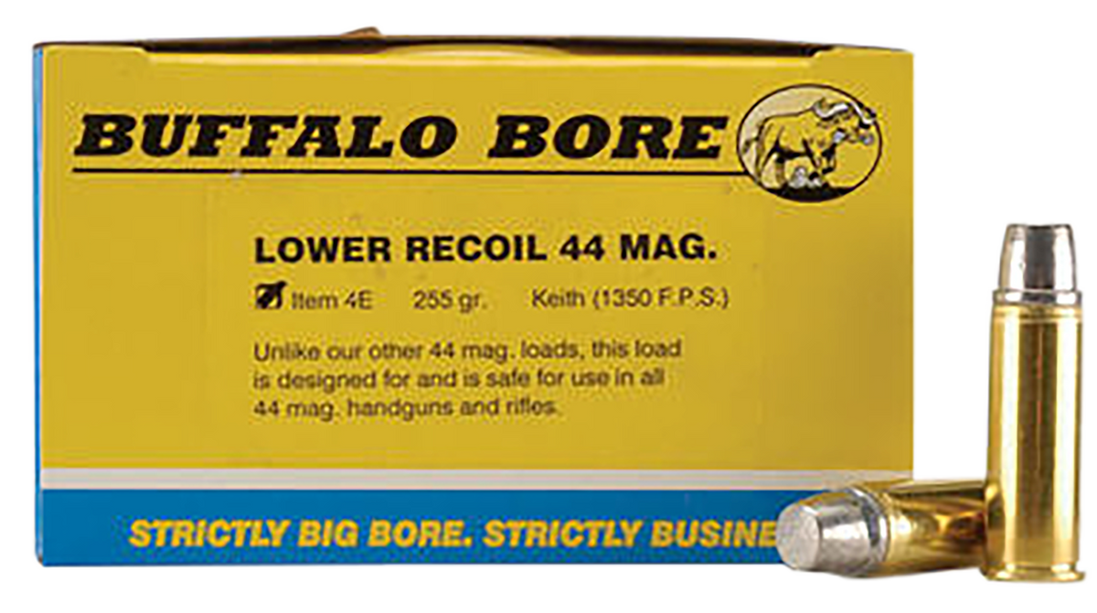 Buffalo Bore Ammunition 4E20 Low Recoil Strictly Business .44 Rem Mag 255gr Hard Cast 20 Rd Box - Box or Case